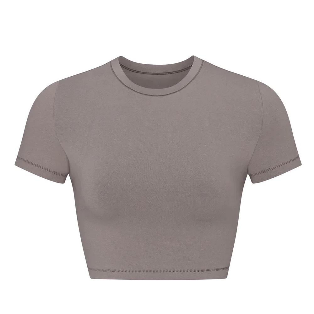 COTTON JERSEY SUPER CROPPED T-SHIRT